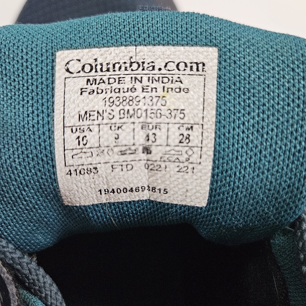 Columbia Alpine Trailstorm Waterproof Shoe Men's Size 10 - Picture 8 of 10